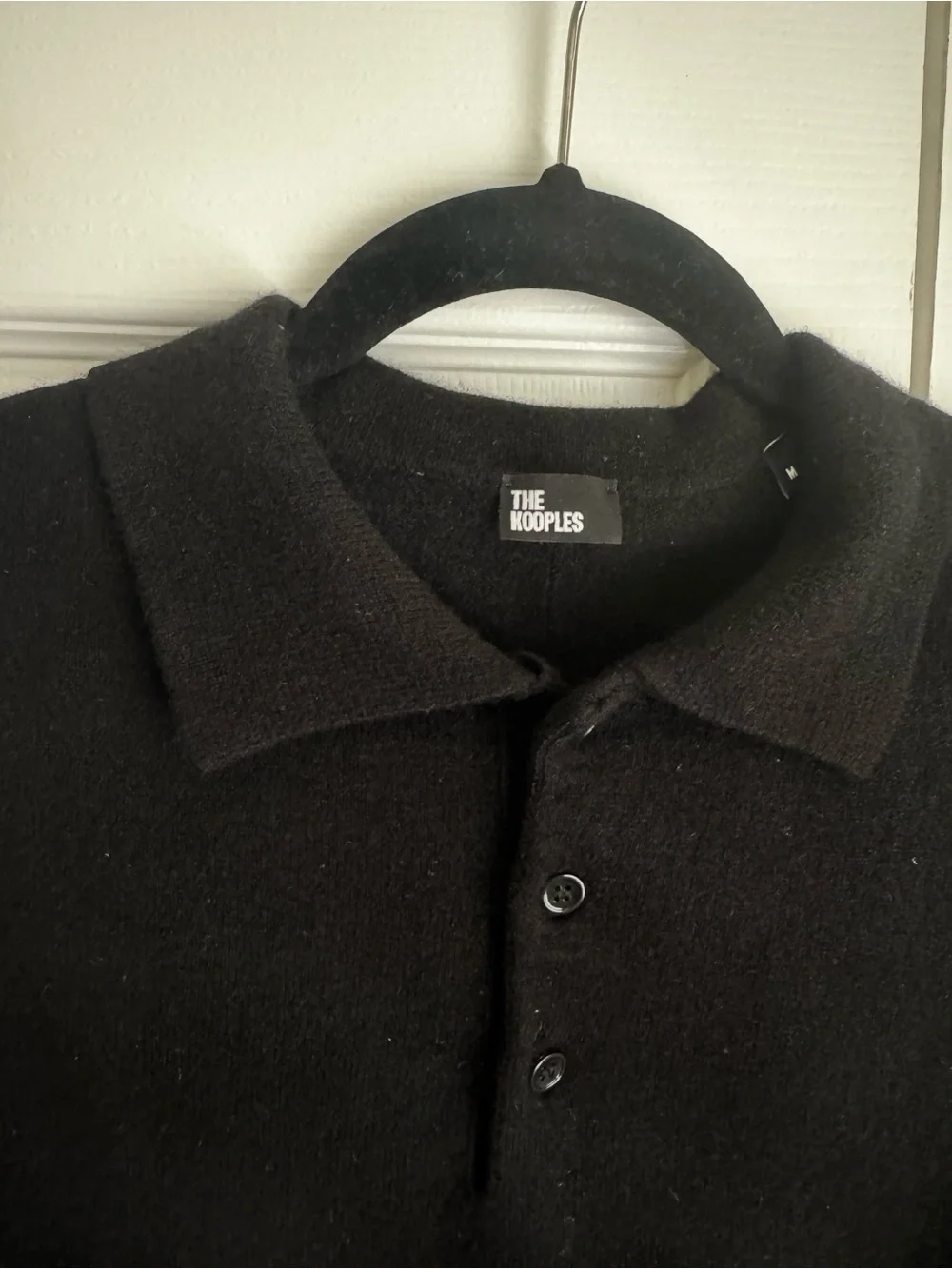 The Kooples Black V-Neck Polo Sweater